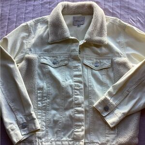 Madden Girl Off-White Sherpa Jean Jacket